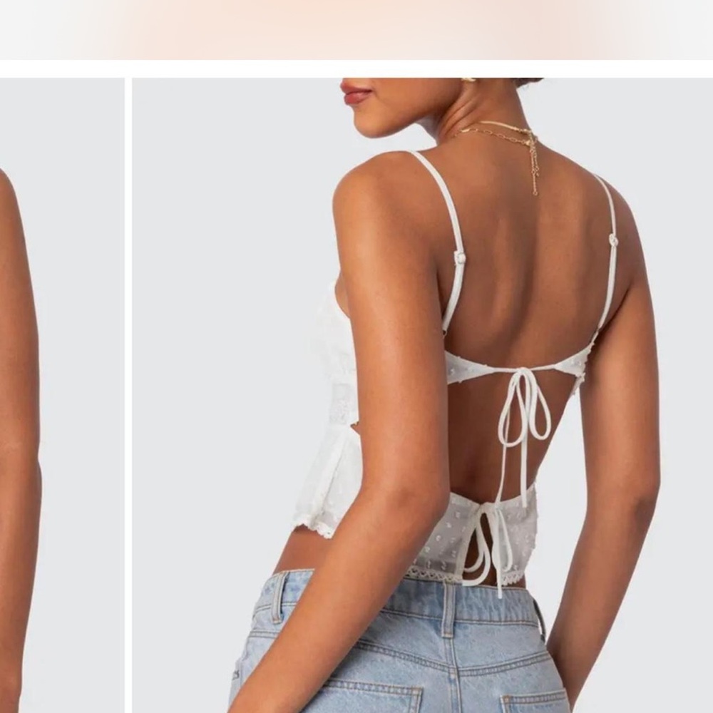 Edikted White Lace Detail Cami Top - Picture 3 of 3